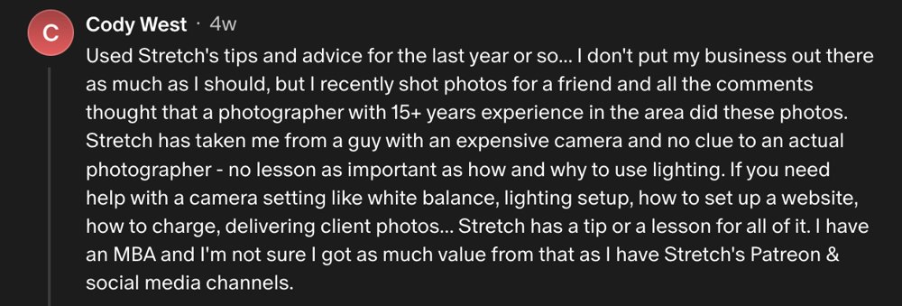 Patreon member review